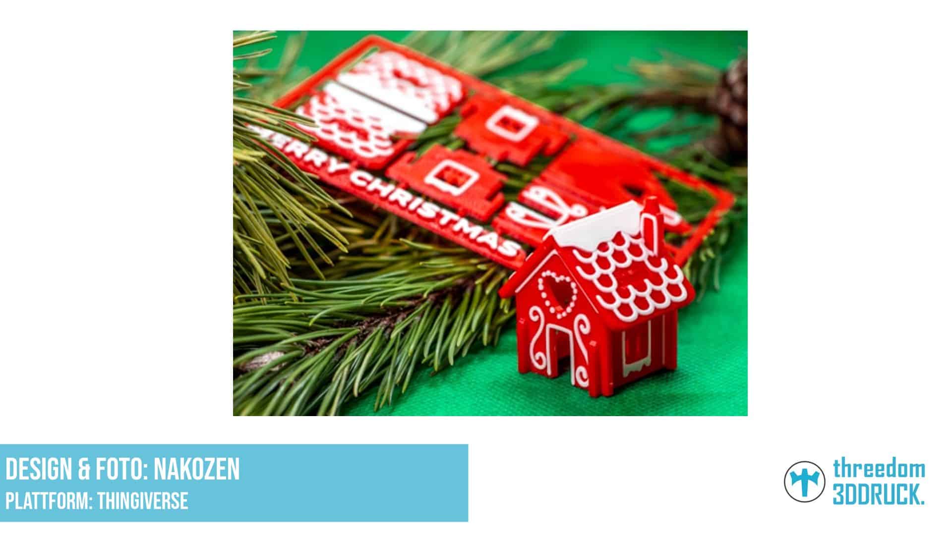 Gingerbread-Haus Weihnachtskarten-Set zum Ausdrucken