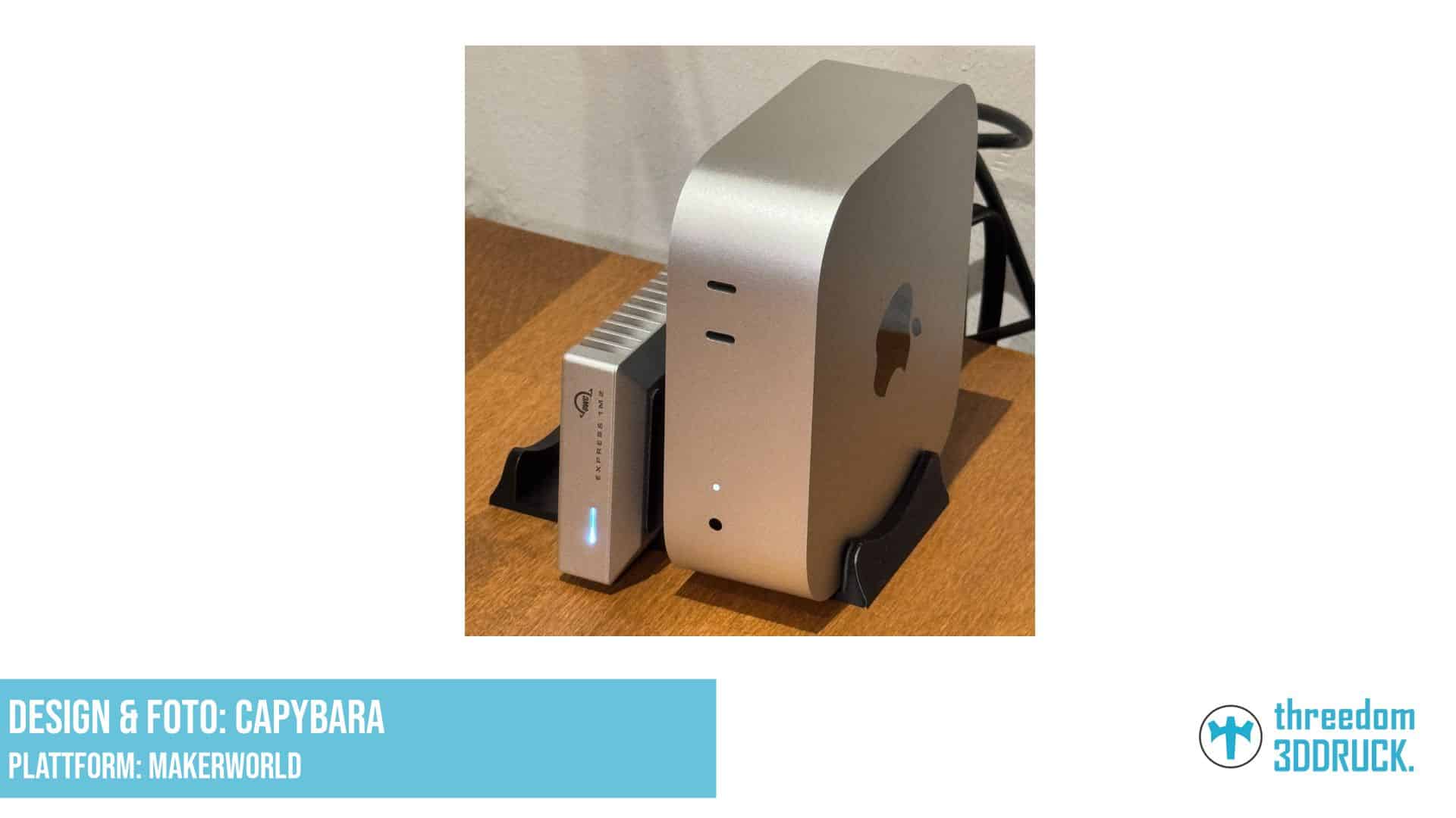 Mac Mini M4 Vertikalständer mit OWC Express 1M2 Halterung