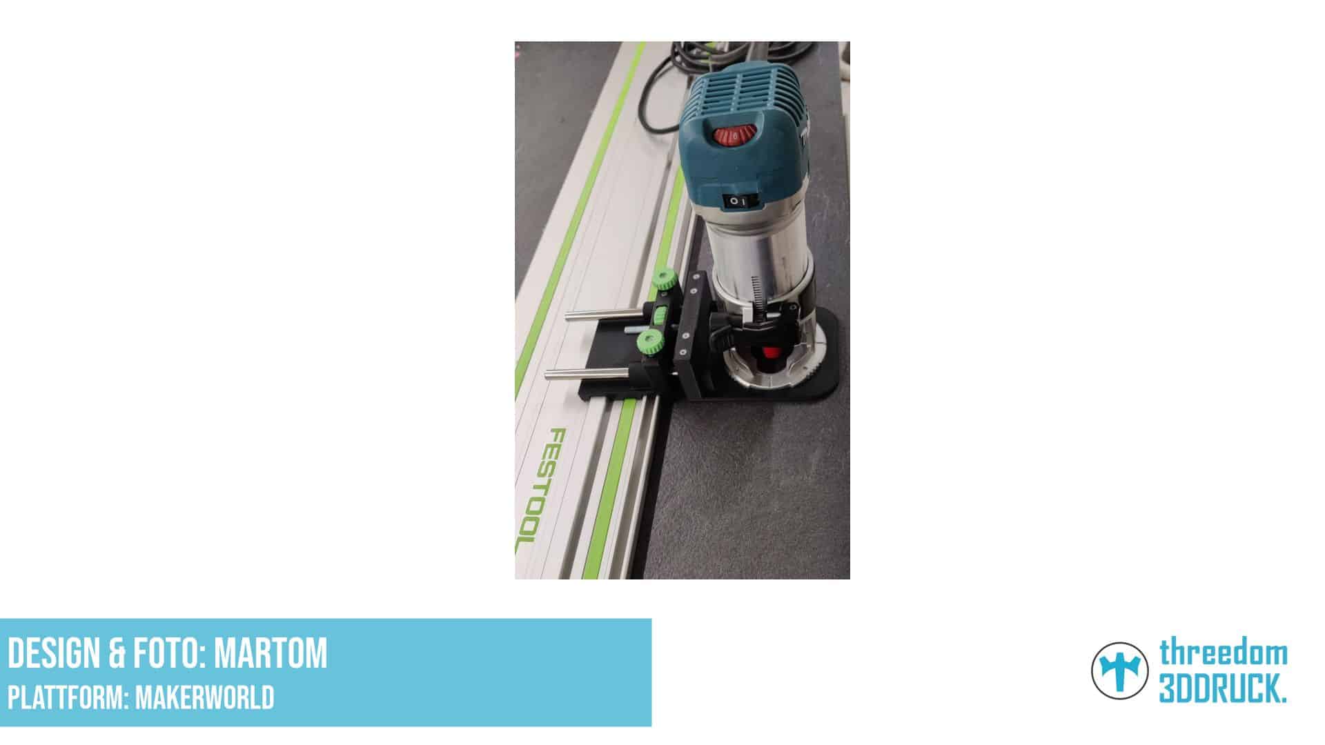 Makita RT0700 Führungsschienenadapter mit Mikrometerverstellung