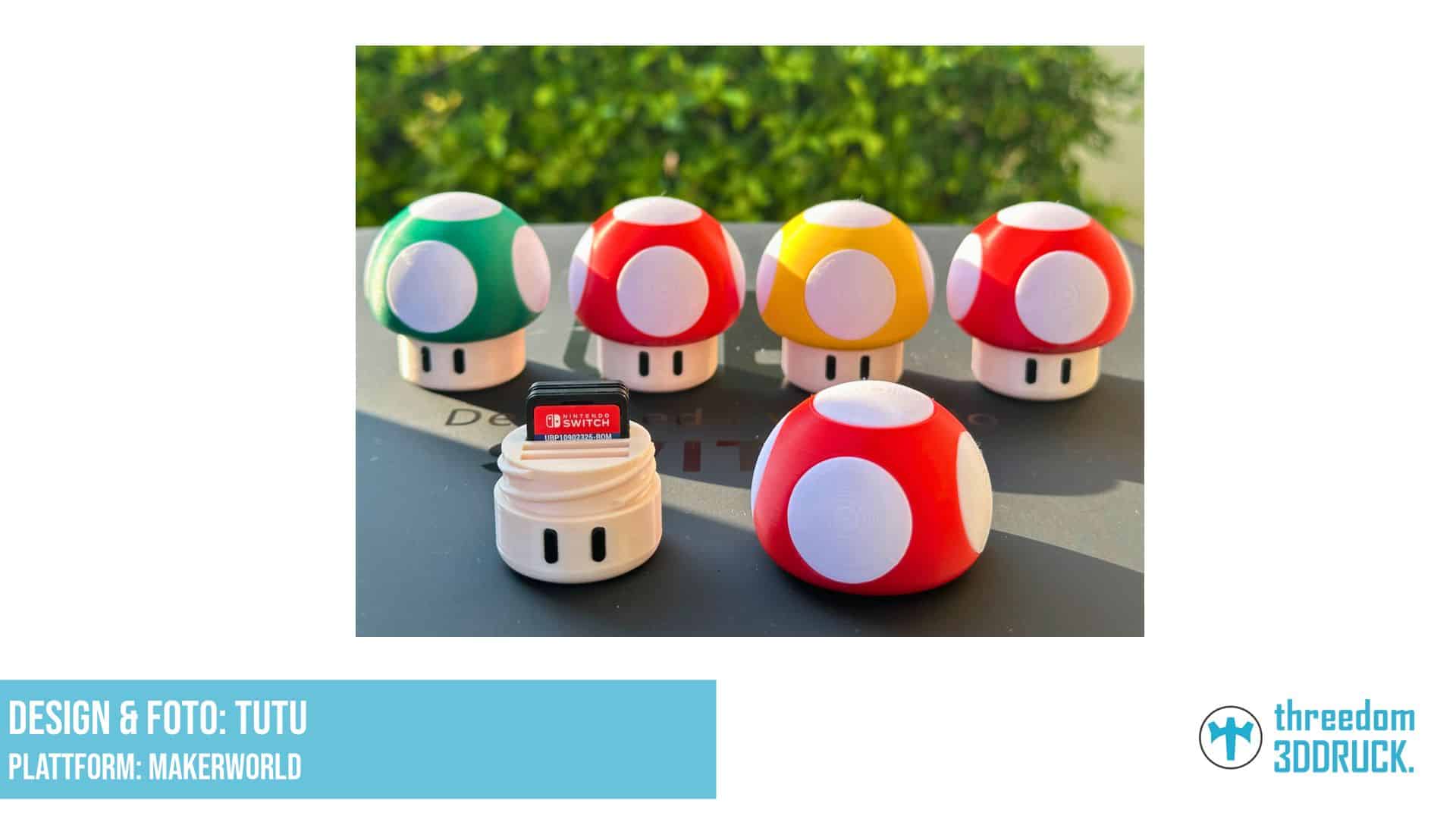 Nintendo Switch Spielkarten-Etui Mario-Pilz-Design