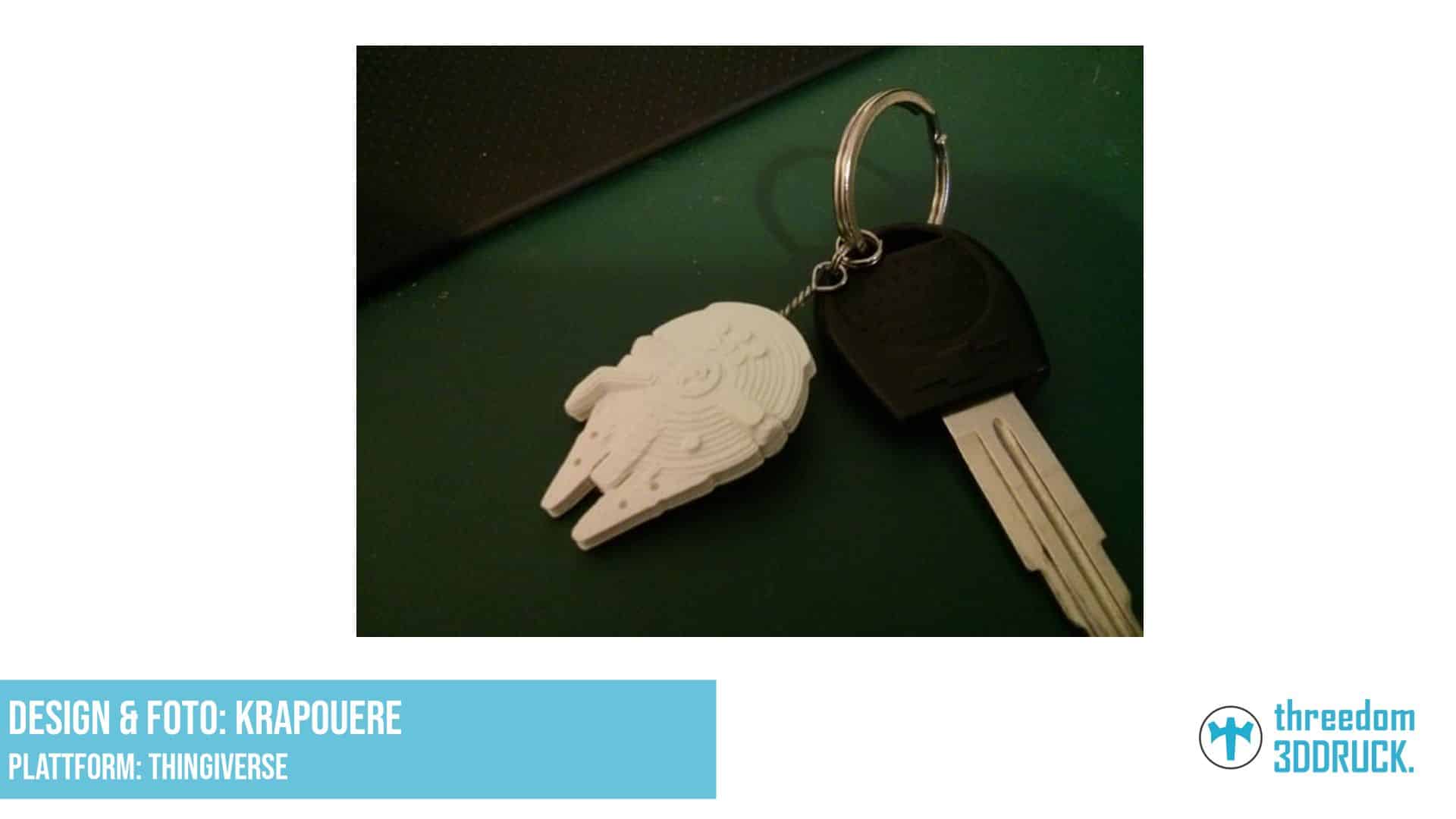 Millennium Falcon Schlüsselanhänger mit Stahlverstärkung