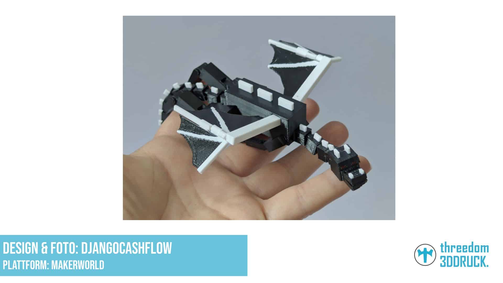 Articulated Minecraft Ender Dragon – Print-in-Place Modell