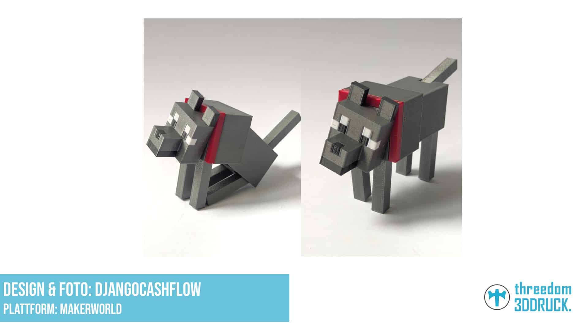 Articuliertes Minecraft-Hund/Wolf-Modell