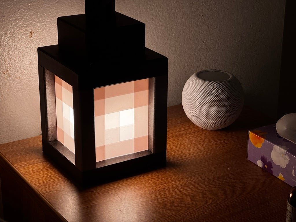 Minecraft-Laterne aus dem 3D-Drucker als Nachtlicht