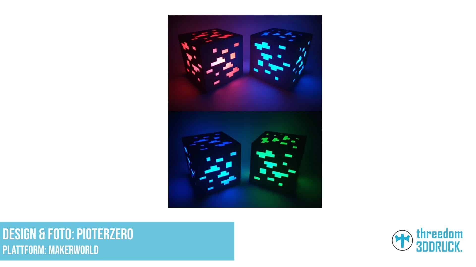 Minecraft-Erz-Teelicht-LED-Lampe (weiß)