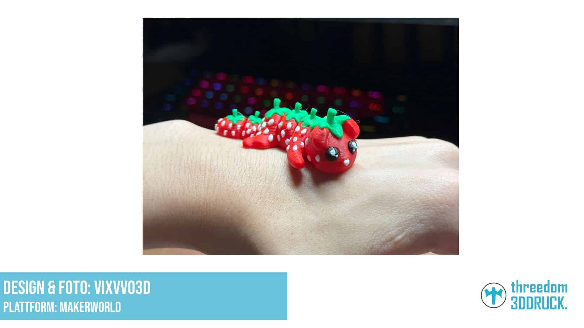 Mini Erdbeer-Hund Gelenkfigur