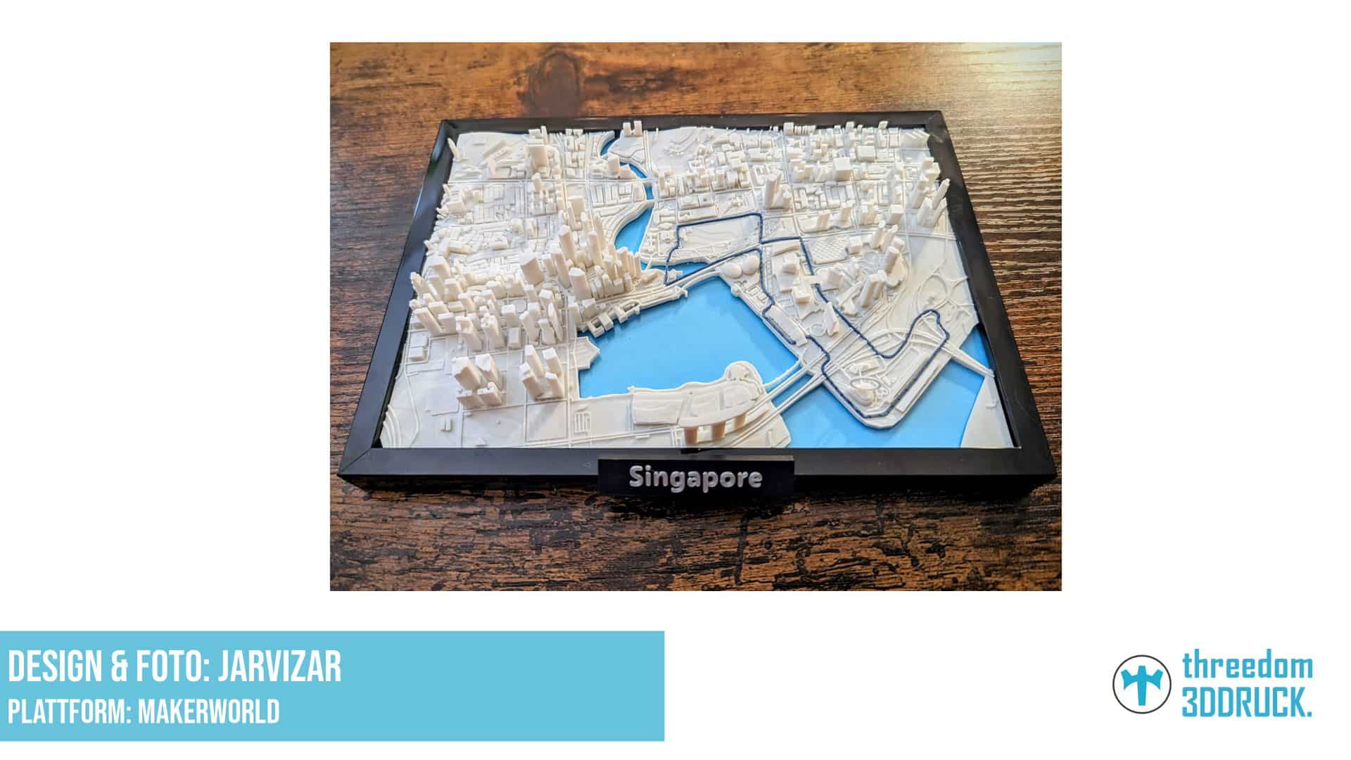 3D-Miniaturmodell Singapur mit Marina Bay Circuit