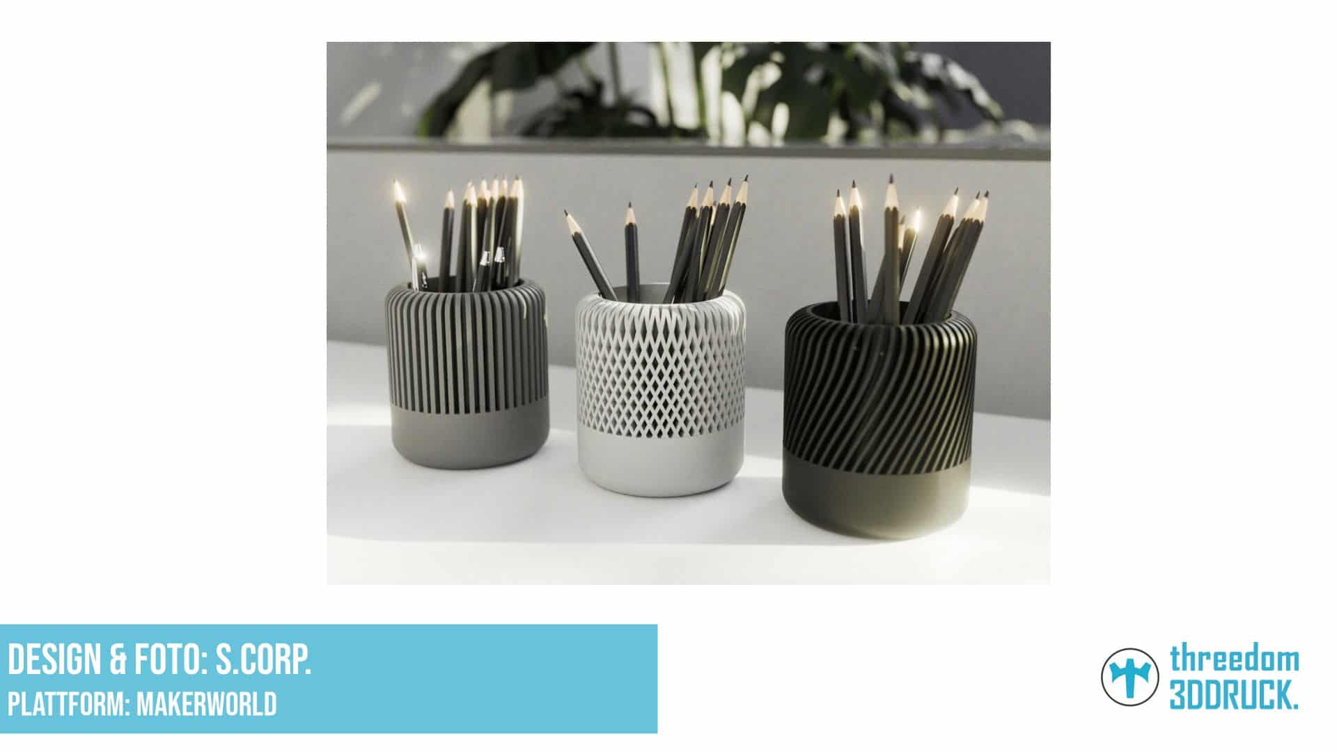 Moderner Stiftehalter (3 Varianten)