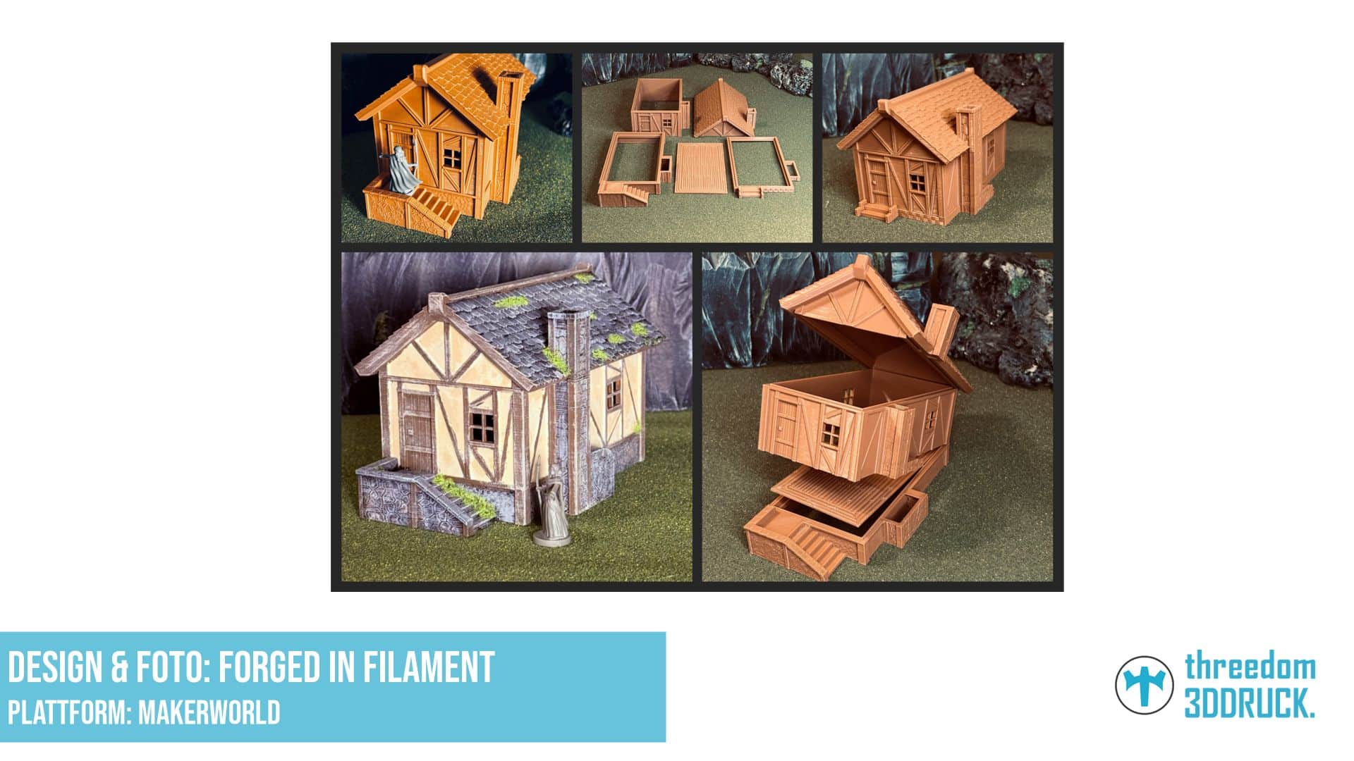 Modulares Mittelalterhaus für Tabletop-RPGs 28mm