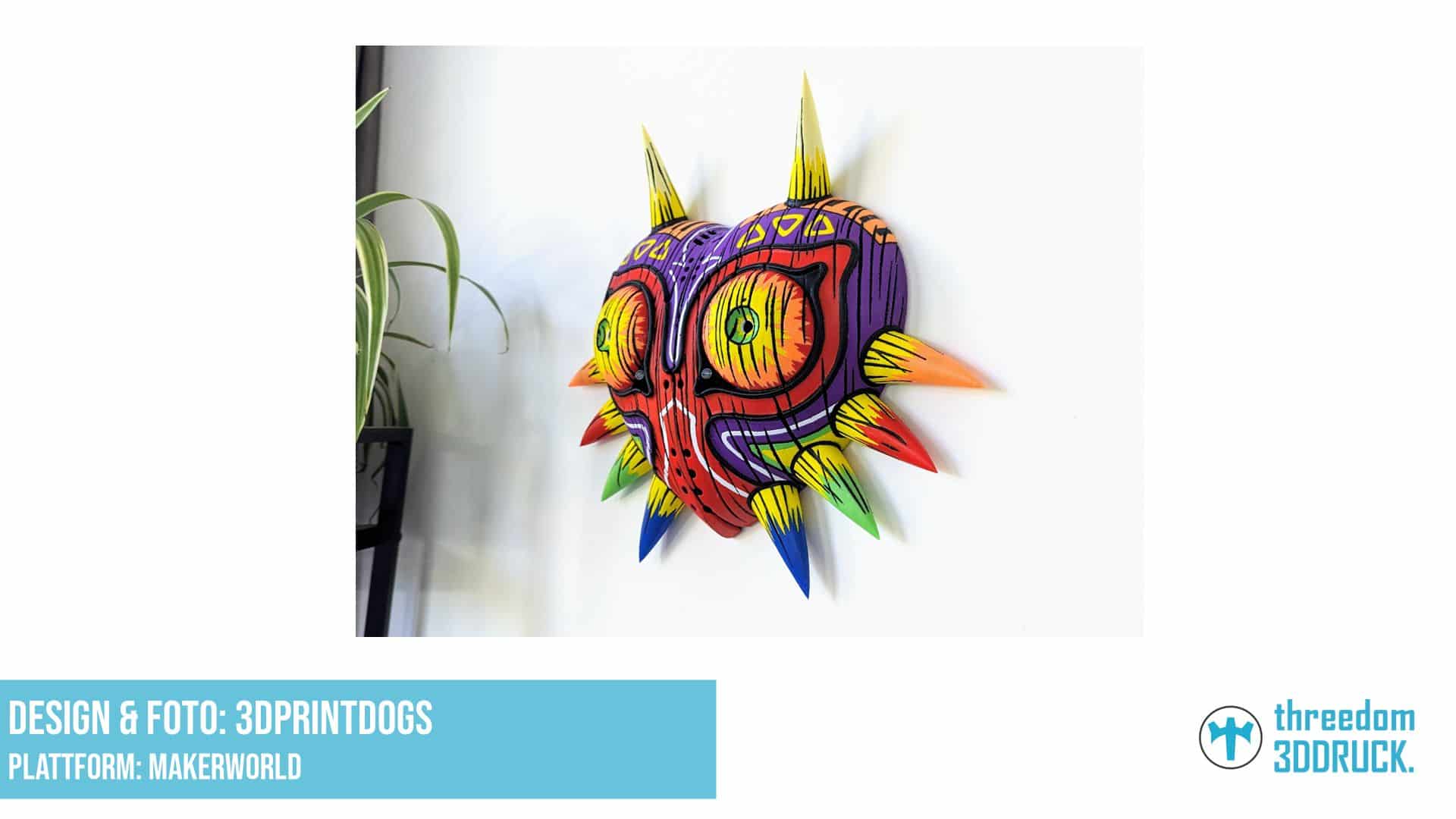 Mehrfarbige Majora’s Maske mit Wandhalterung