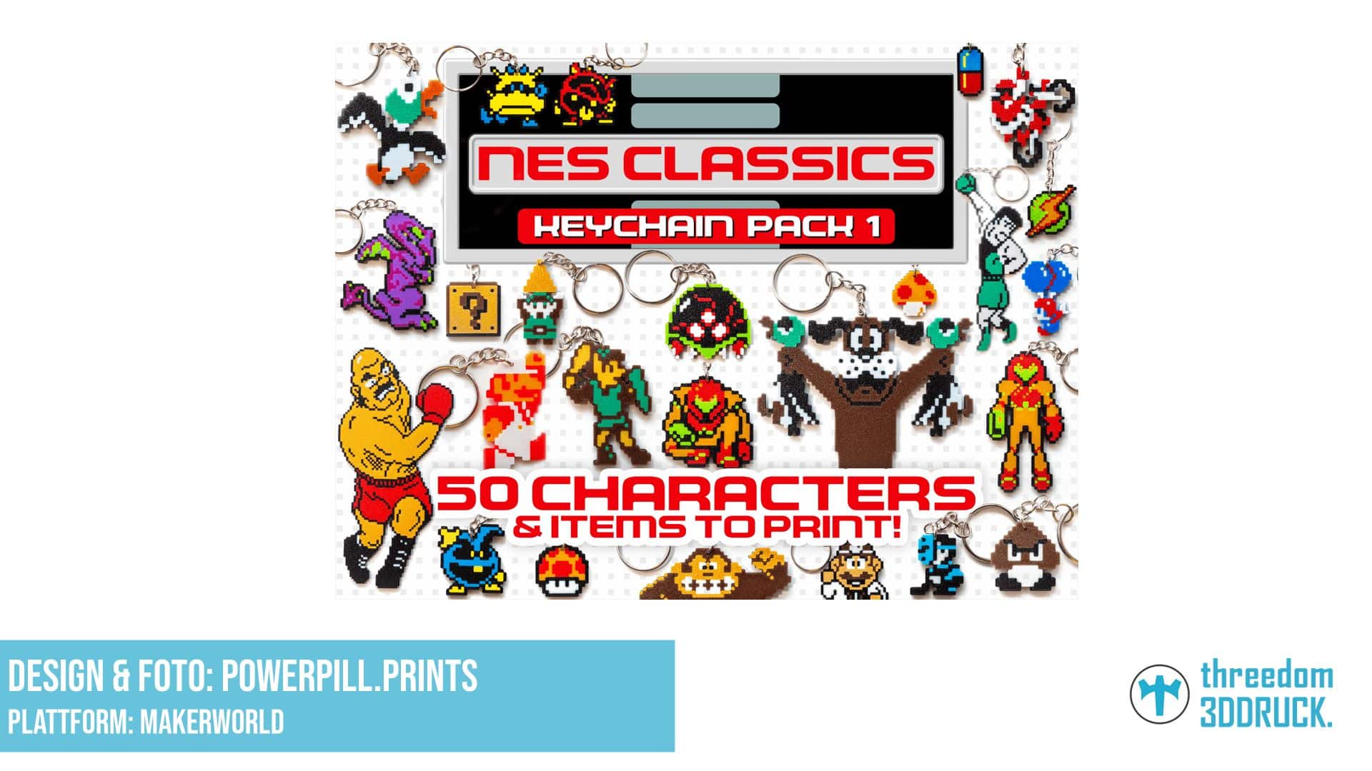 Nintendo Retro-Spiel-Keychain-Set