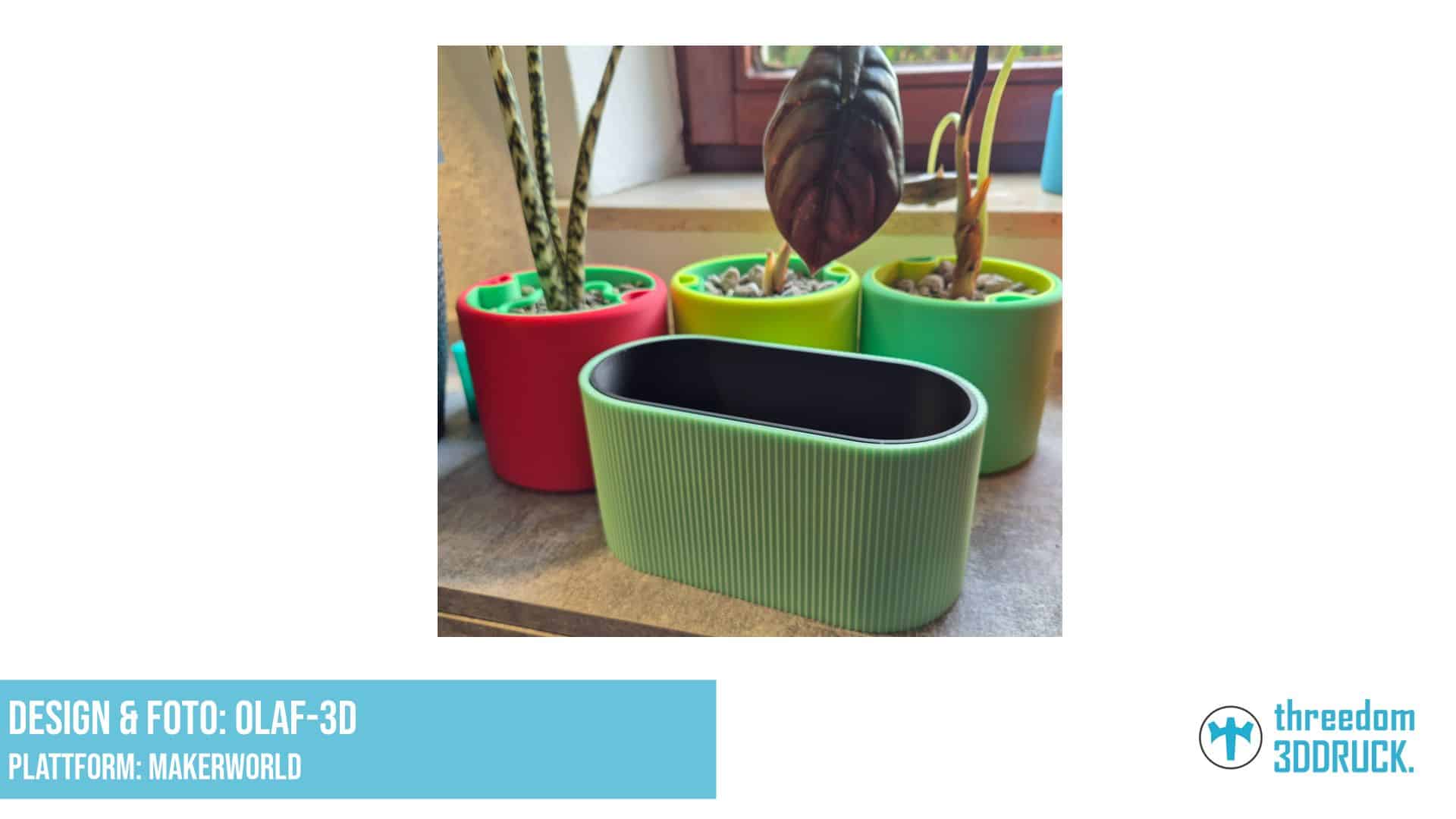 Ovaler Selbstbewässerungstopf für Zimmerpflanzen