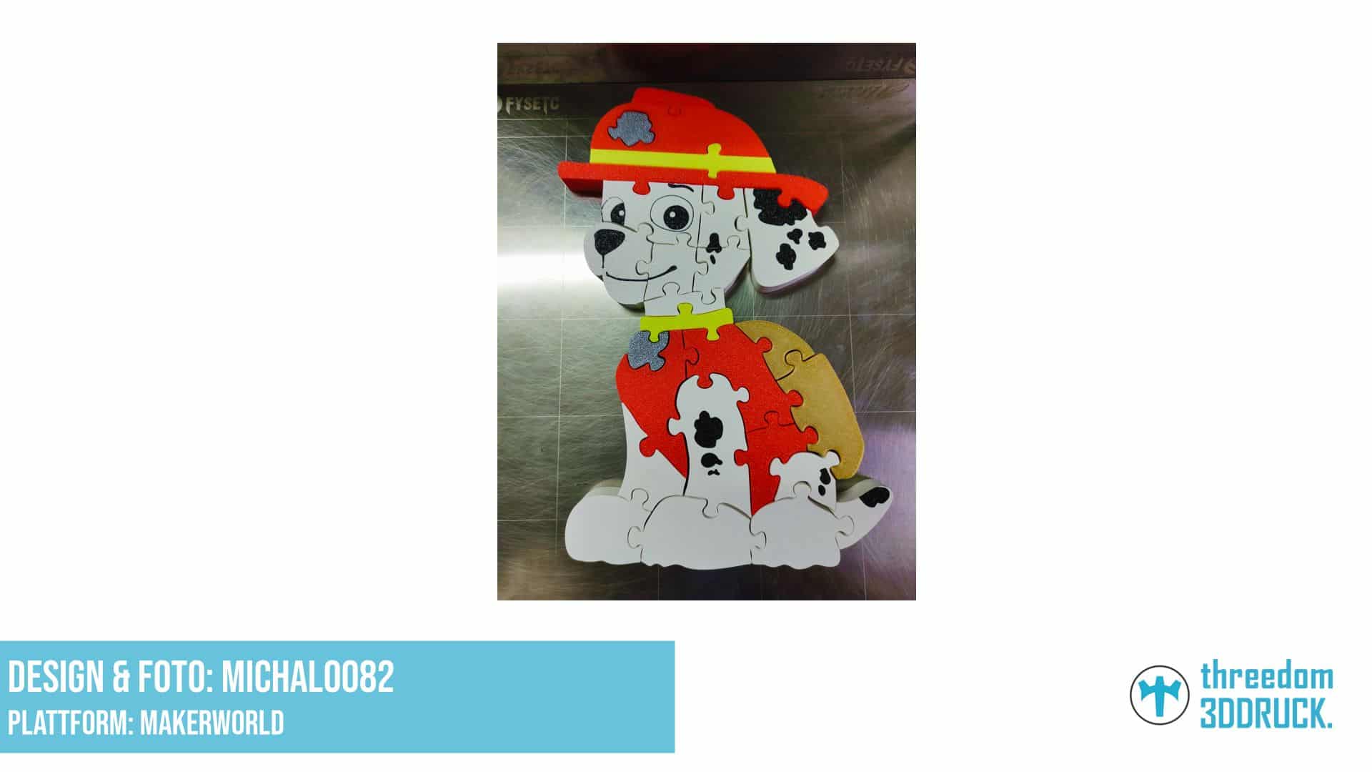 Paw Patrol Marshall Puzzle mit Zahlen und Buchstaben