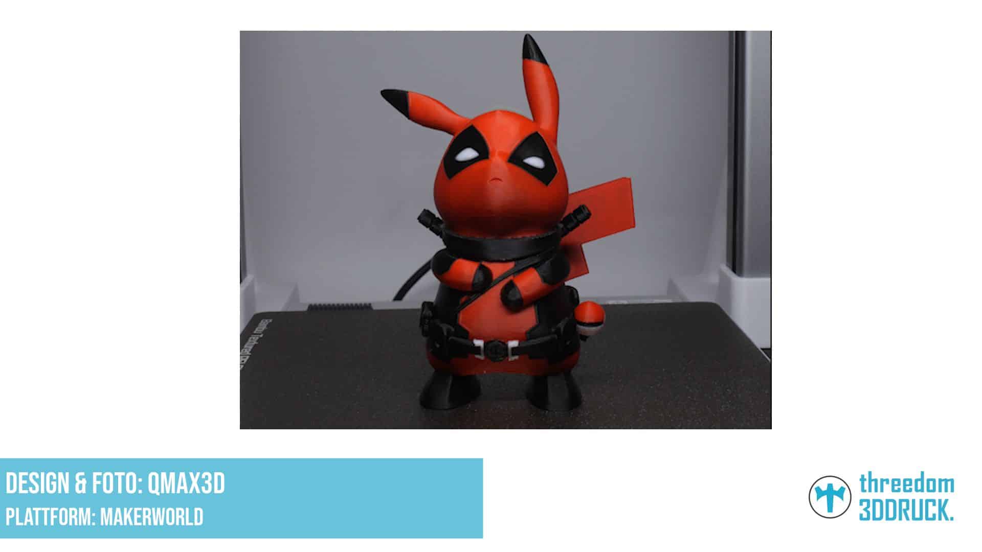 Pikachu Deadpool Multi-Color-3D-Druckmodell