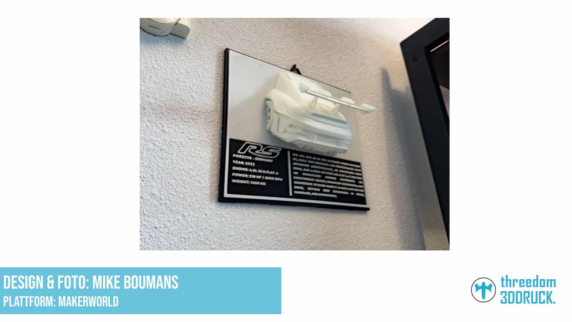 Porsche 911 GT3 RS 3D-Wandkunst