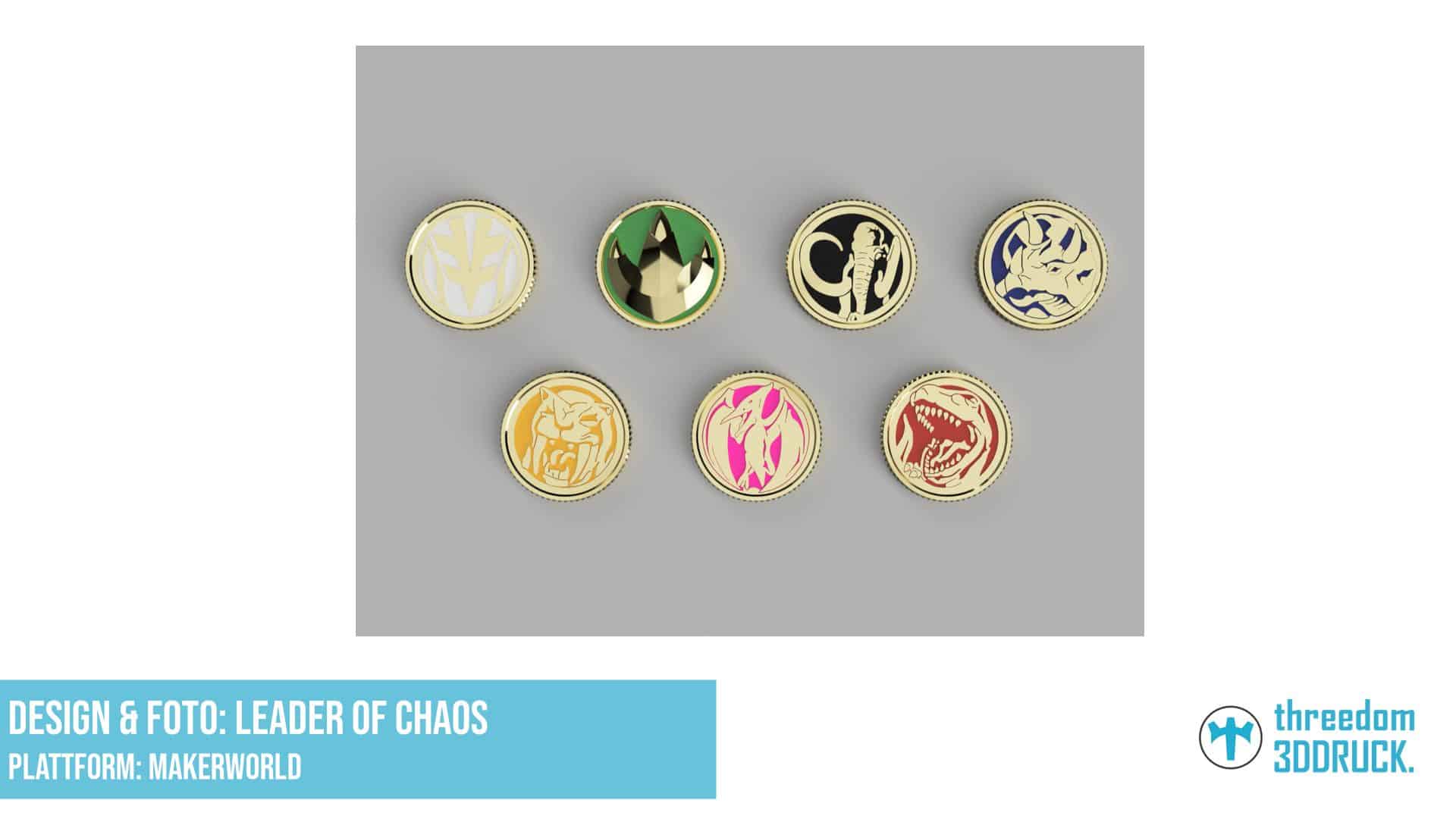 Mighty Morphin Power Rangers Farbmünzen-Set