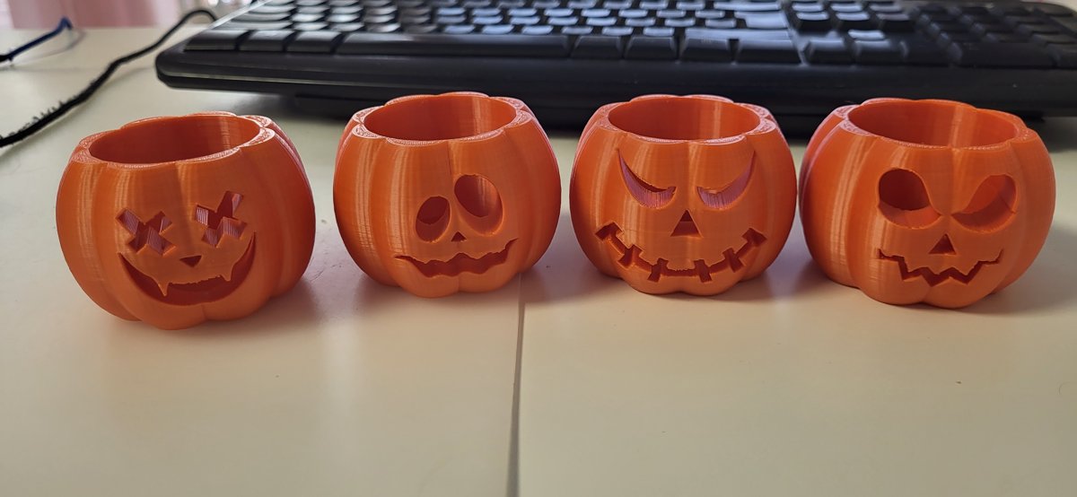 Kürbis als Teelichthalter aus dem 3D-Drucker