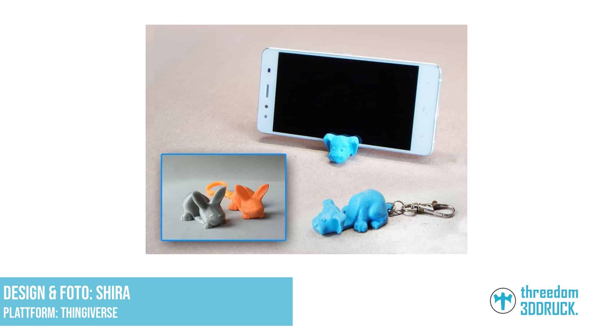 Smartphone-Stand-Schlüsselanhänger (Hund und Hase)