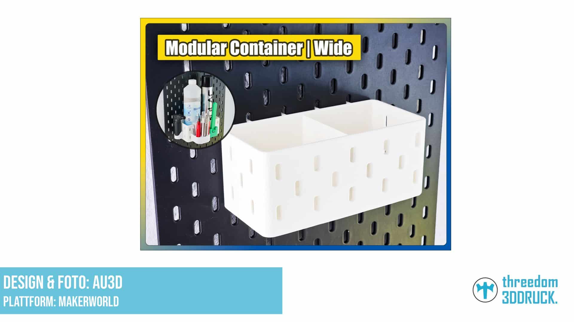 Skadis Wandcontainer Breit mit integrierten Befestigungslöchern