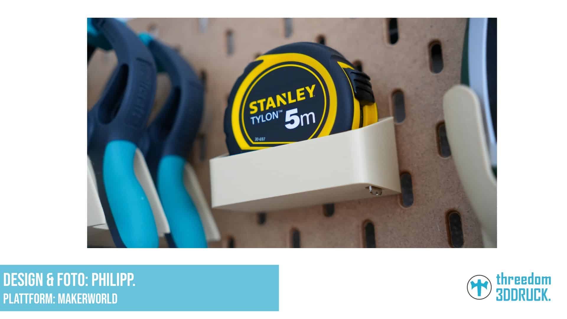 Skadis Bandmaßhalter für Stanley Tylon 5m