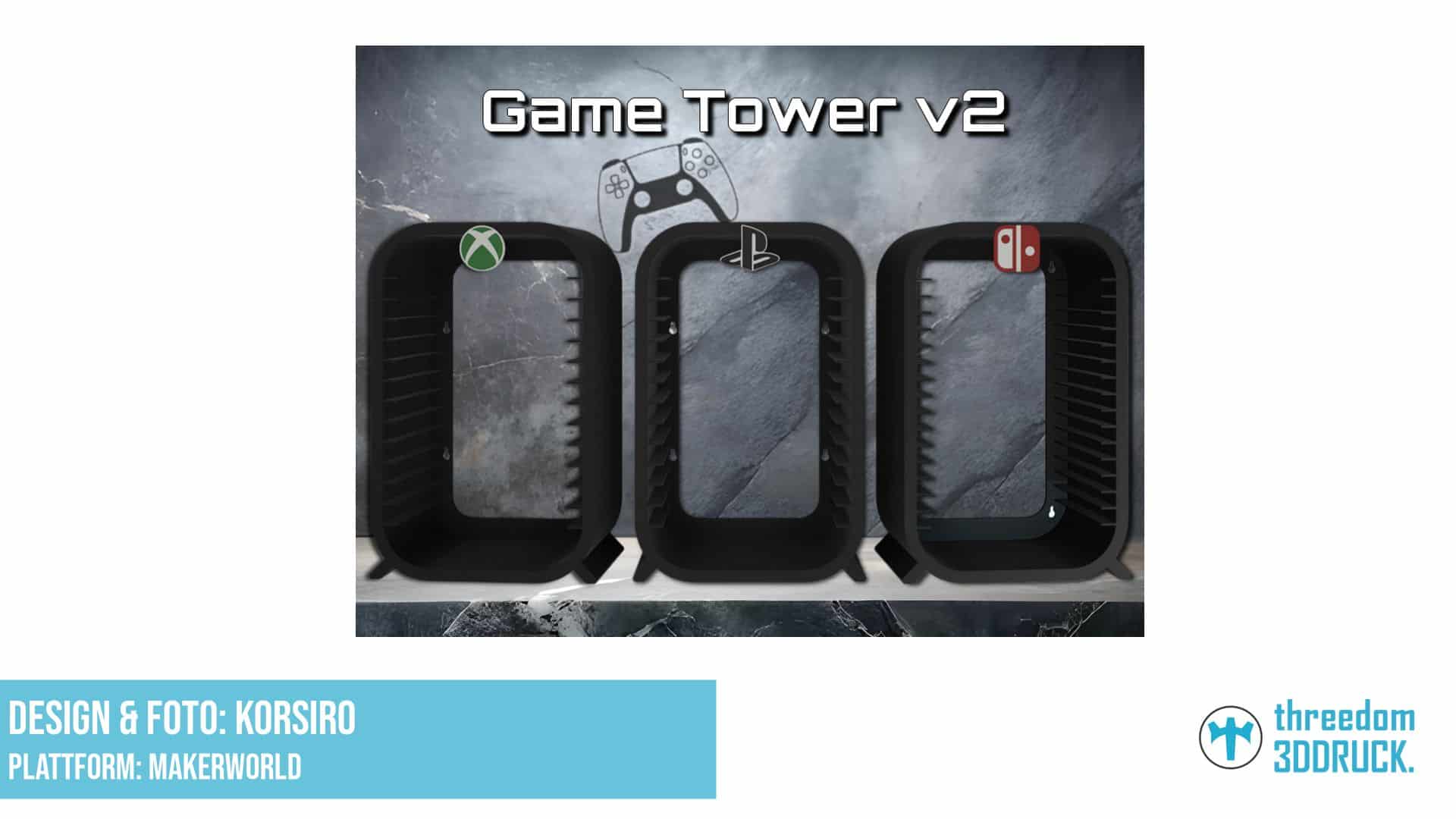 Games Tower V2 – Stapelbarer Videospiel-Organizer für PlayStation, Xbox & Nintendo Switch