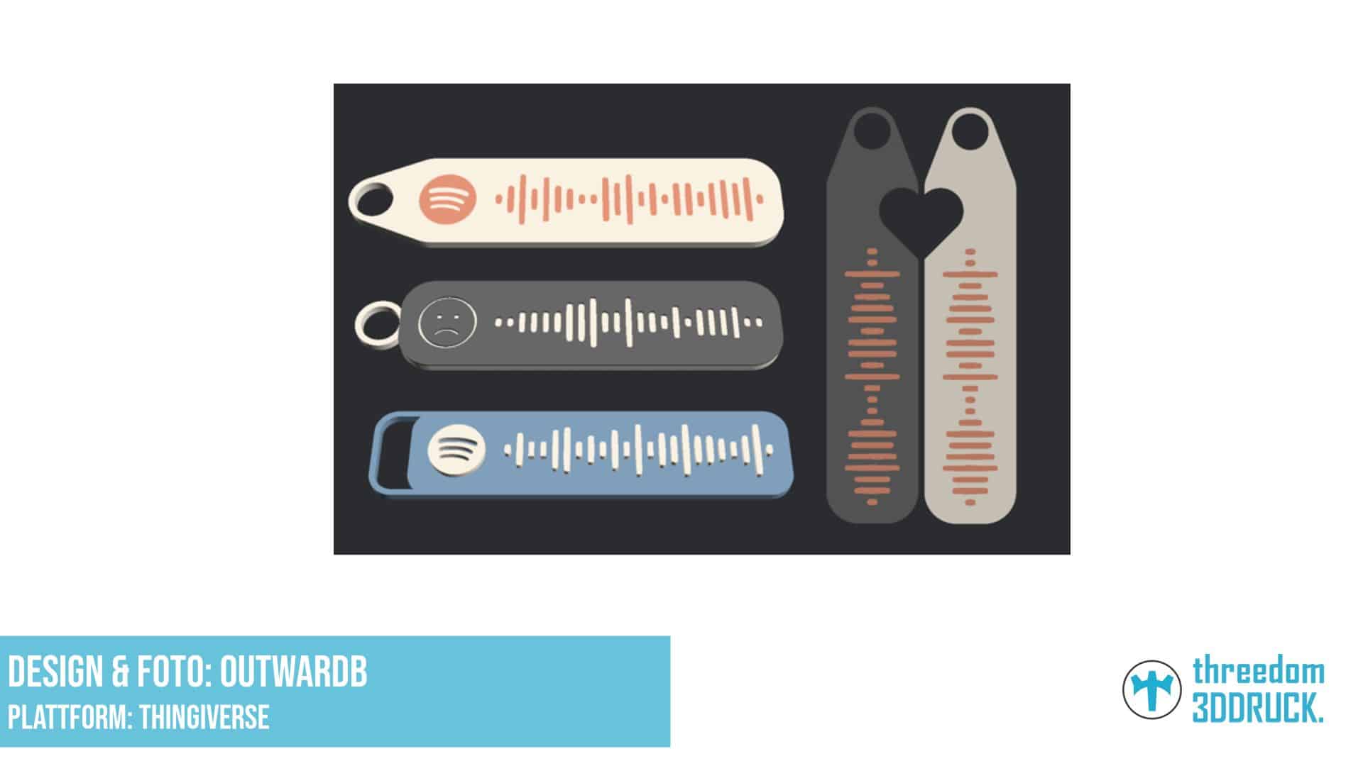 Spotify-Code Schlüsselanhänger oder Anhänger personalisierbar