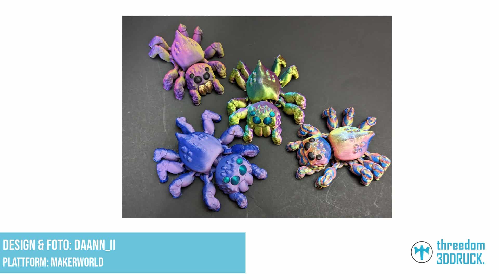 Artikulierter Springspinne-Schlüsselanhänger