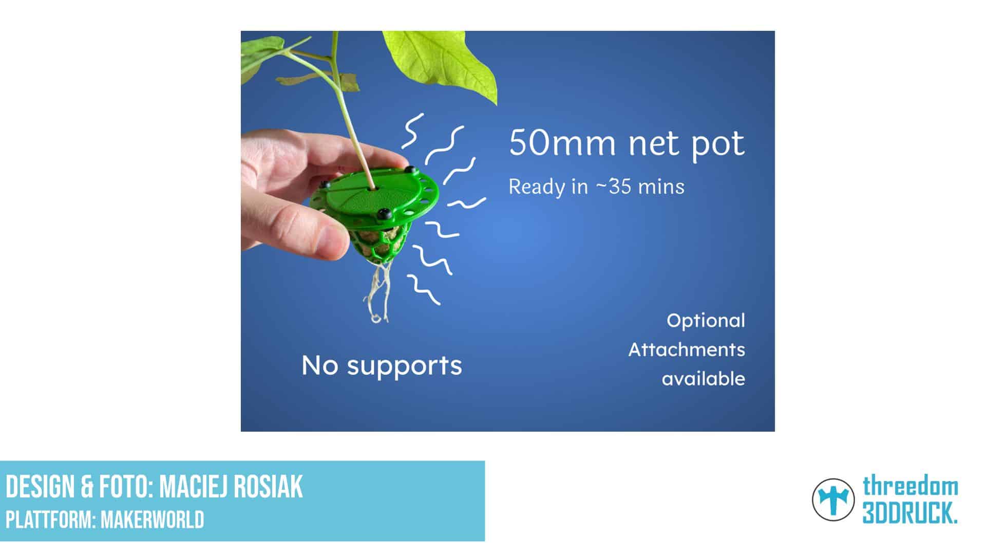 Stabiler Hydroponik-Netztopf 50mm für Kratky-Methode Stabiler Hydroponik-Netztopf 50mm für Kratky-Methode
