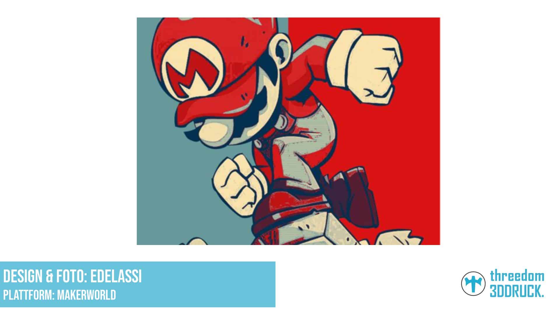 Super Mario 3D-Druckmodell Hueforge