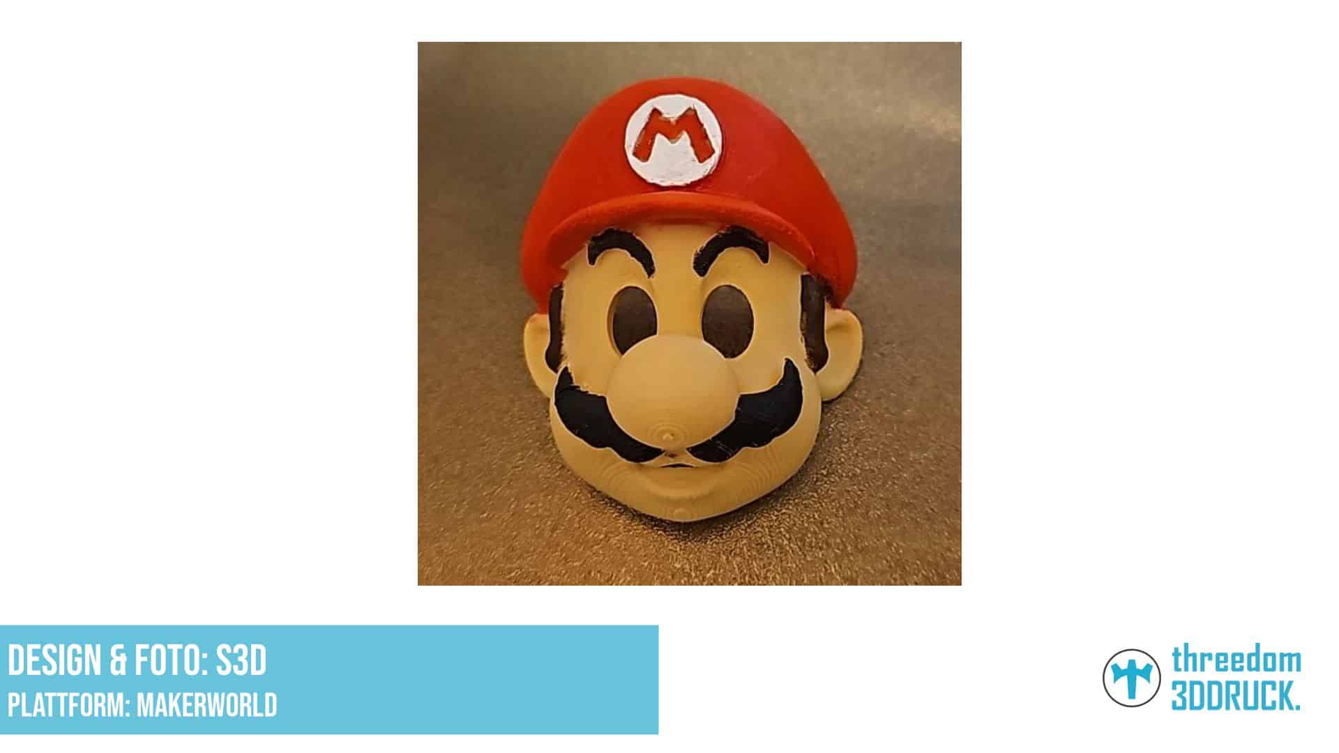 Super Mario Maske mit Nasenlöchern und Bindebändern