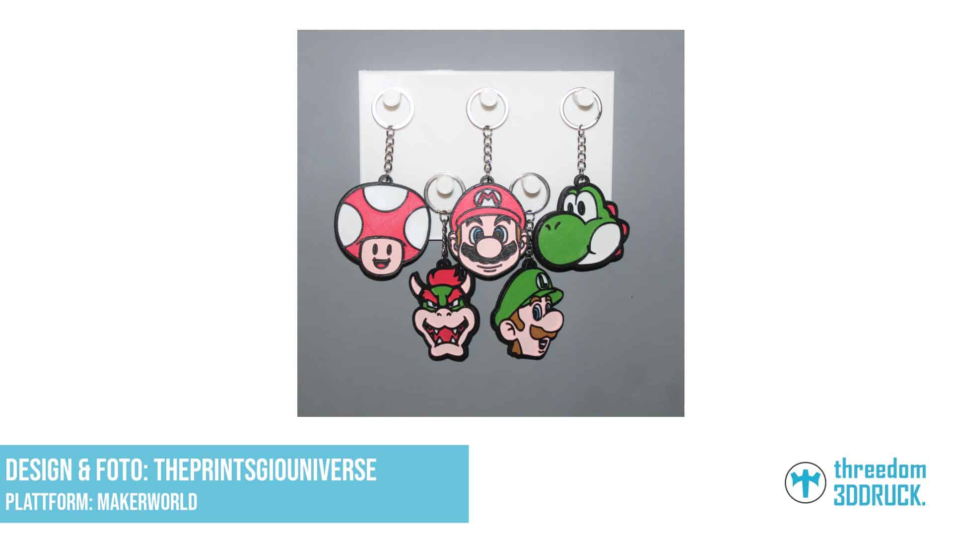 Super Mario Schlüsselanhänger Mehrfarbig