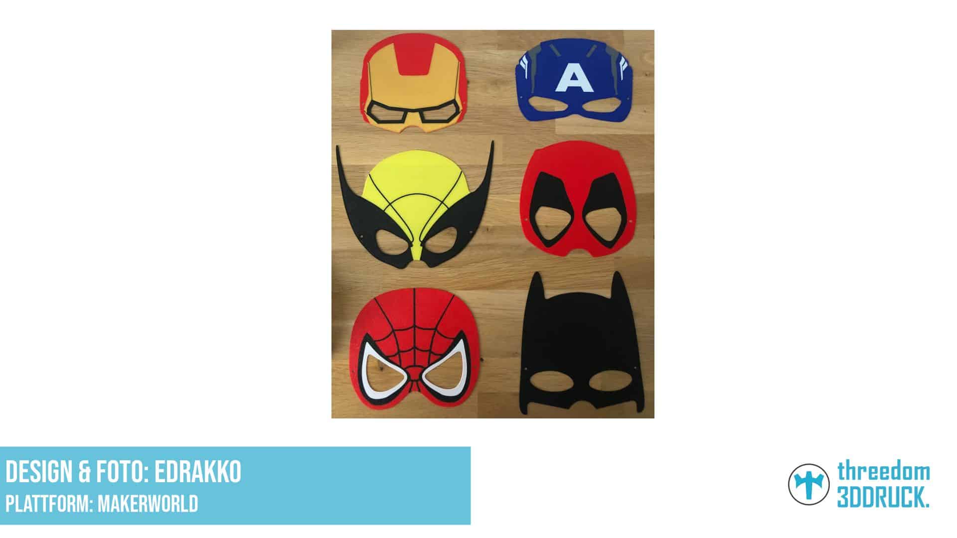 Superhelden-Masken für Kinder – 6 Designs