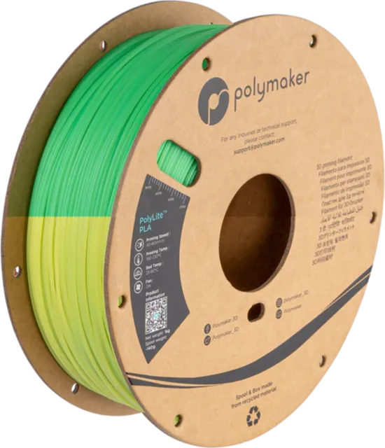 Polymaker – PLA Temperatur Farbwechsel Grün/Gelb – 1,75 mm – 1 kg
