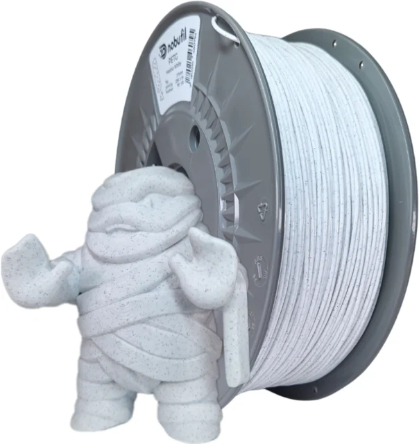 Nobufil – PETG Marble White – 1,75 mm – 1 kg