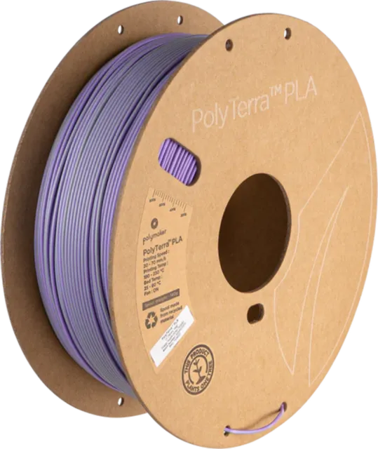 Polymaker – PolyTerra PLA Zweifarbig Neblig Lila Grau-Lila – 1,75 mm – 1,0 kg