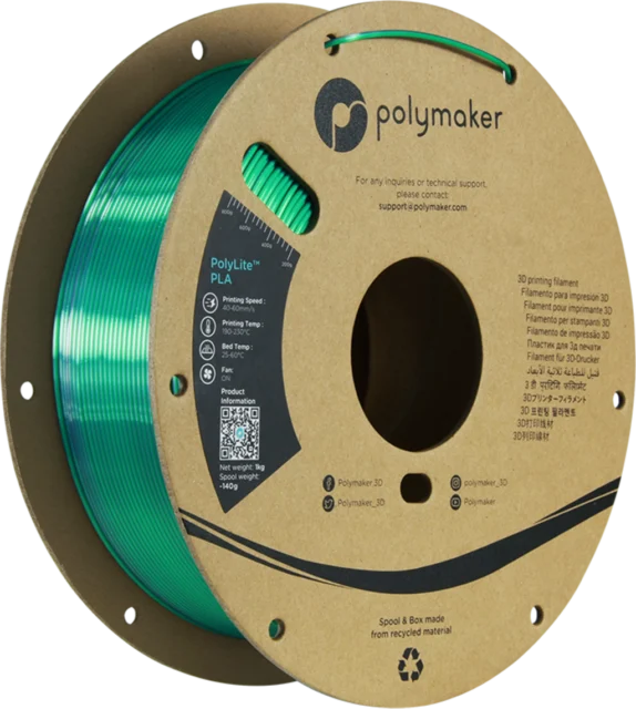 Polymaker – Dual Silk PLA Jadeite Green-Chrome – 1,75 mm – 1 kg