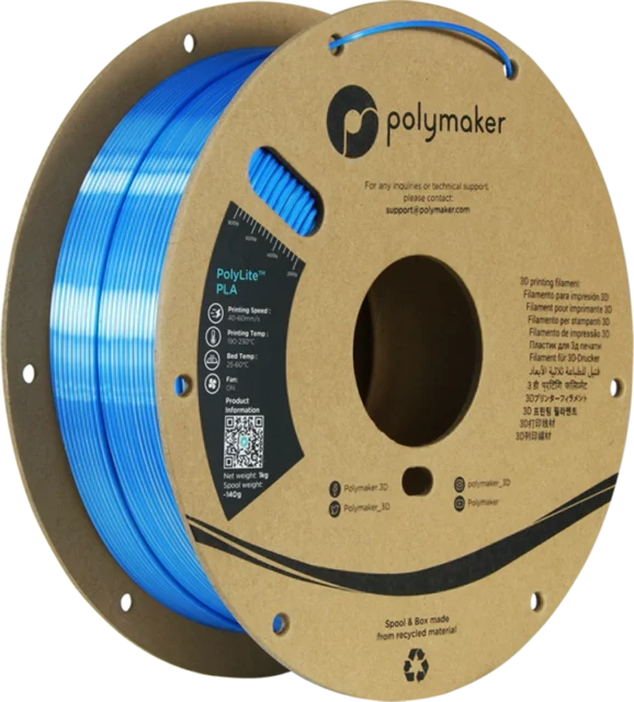 Polymaker – PolyLite Dual Silk PLA Beluga Silver-Blue – 1,75 mm – 1 kg