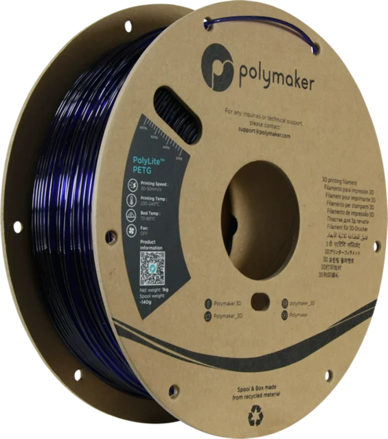 Polymaker – PolyLite PETG Transluzent Blau – 1,75 mm – 1 kg