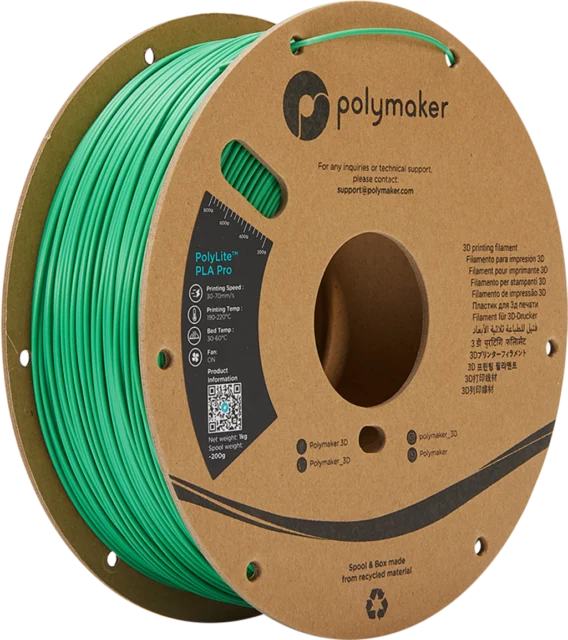 Polymaker – PolyLite PLA PRO Green – 1,75 mm – 1,0 kg