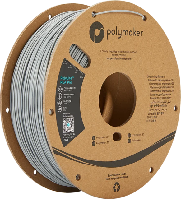 Polymaker – PolyLite PLA PRO Grey – 1,75 mm – 1.0 kg