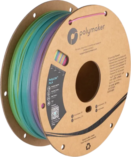 Polymaker – Leuchtendes Regenbogen PLA – 1,75 mm – 1 kg