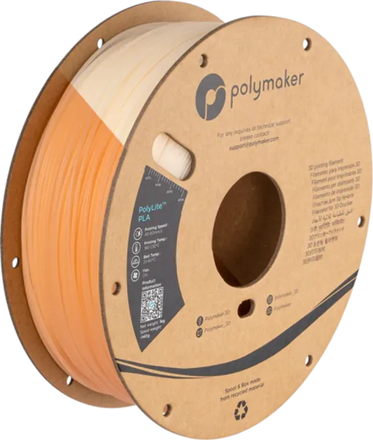 Polymaker – PolyLite PLA UV Farbwechsel Natur/Orange – 1,75 mm – 1,0 kg