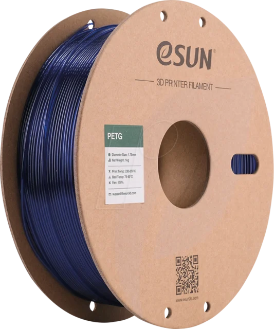 eSUN – PETG Durchscheinendes Blau – 1,75 mm – 1 kg