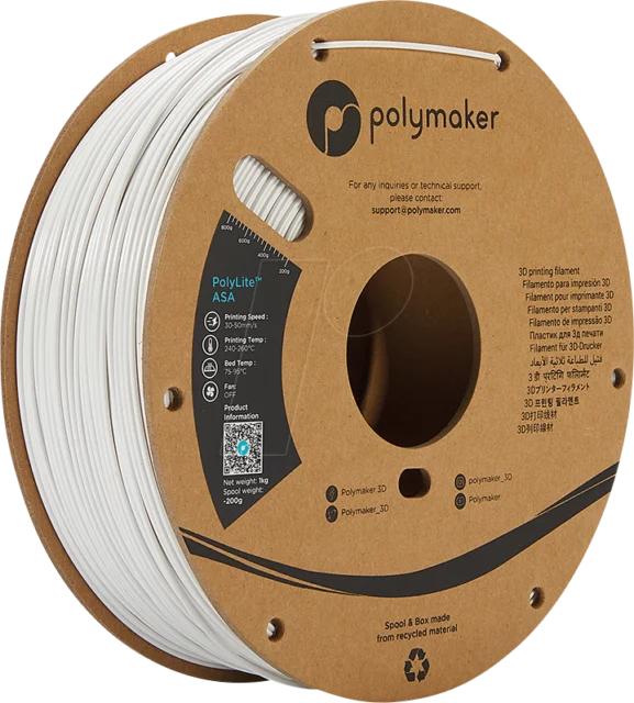Polymaker – PolyLite ASA Weiß – 1,75 mm – 1 kg