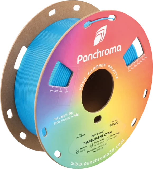 Polymaker – Panchroma PLA Translucent Cyan – 1,75 mm – 1 kg