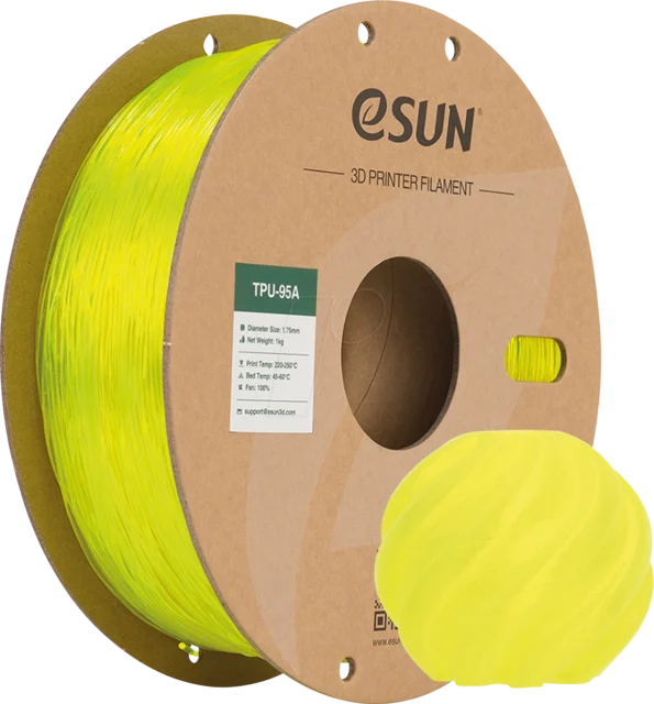 eSUN – TPU-95A Durchscheinendes Gelb – 1,75 mm – 1 kg