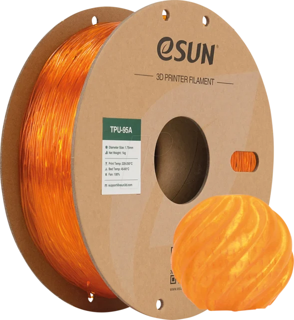 eSUN – TPU-95A Durchscheinendes Orange – 1,75 mm – 1 kg