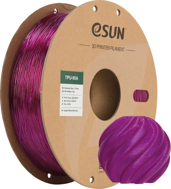 eSUN – TPU-95A Durchscheinendes Lila – 1,75 mm – 1 kg