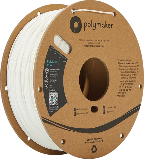 Polymaker – PolyLite PLA Weiß – 1,75 mm – 1 kg