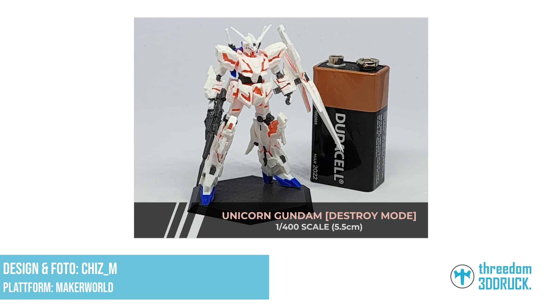 1/400 Unicorn Gundam Destroy Mode Miniaturmodell